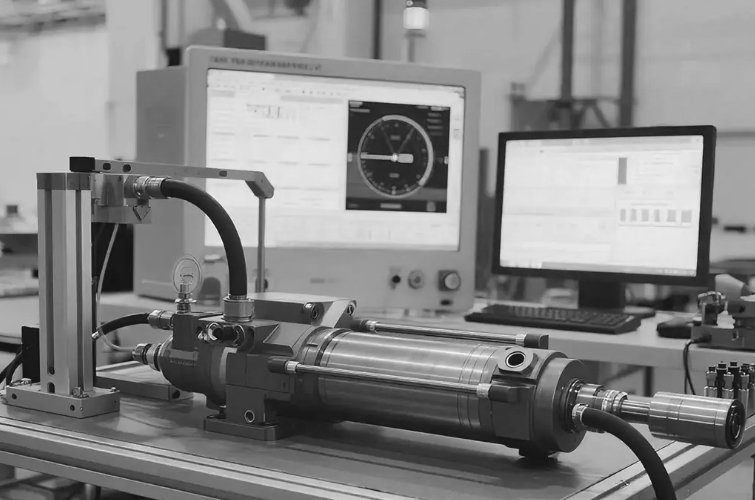 Robust Position Control of Electro-Hydrostatic Actuator (EHA) under Uncertainty — experimental setup photo